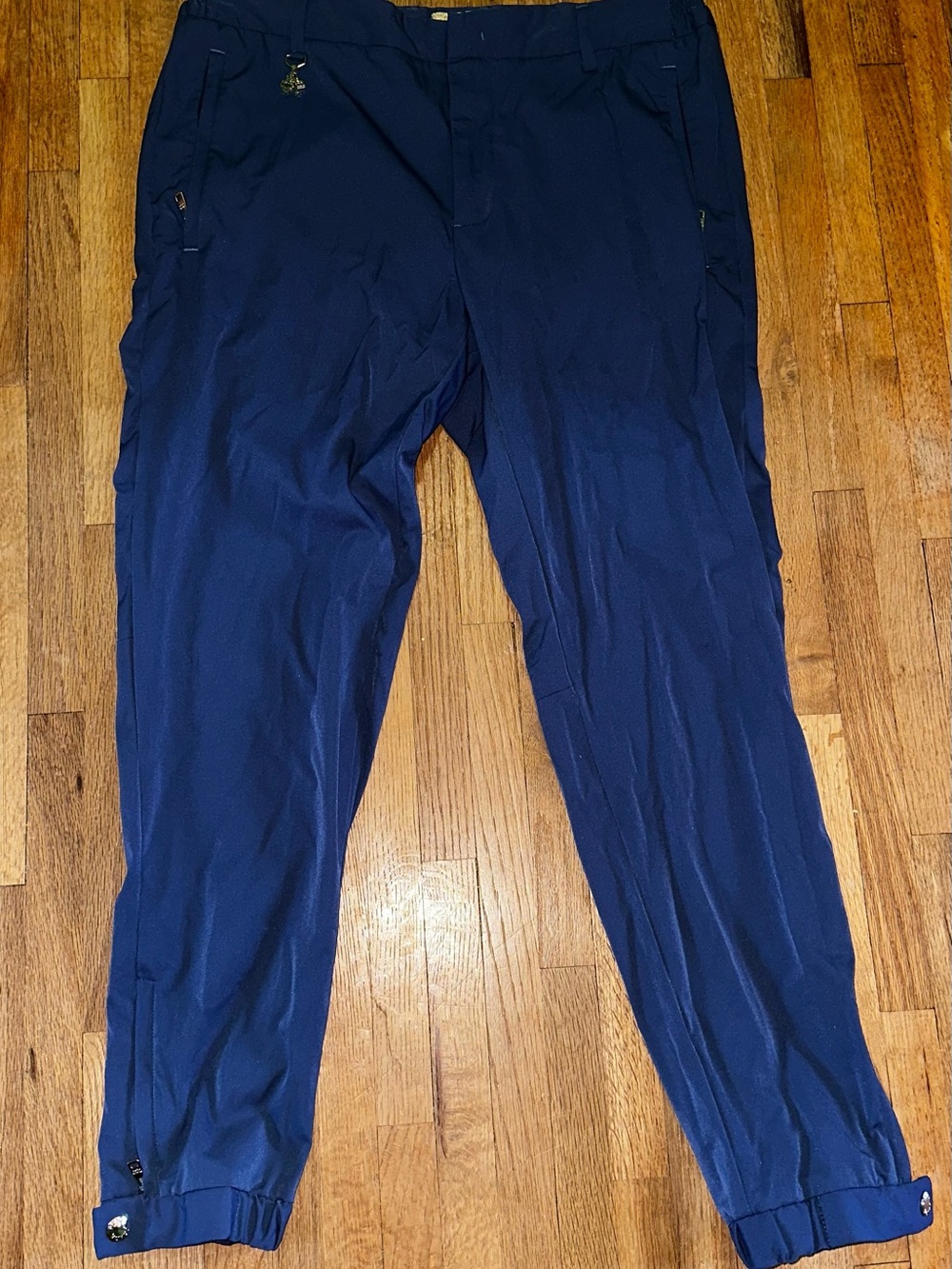 Prada Designer Navy Women’s Cargo Tapered Tech Pants